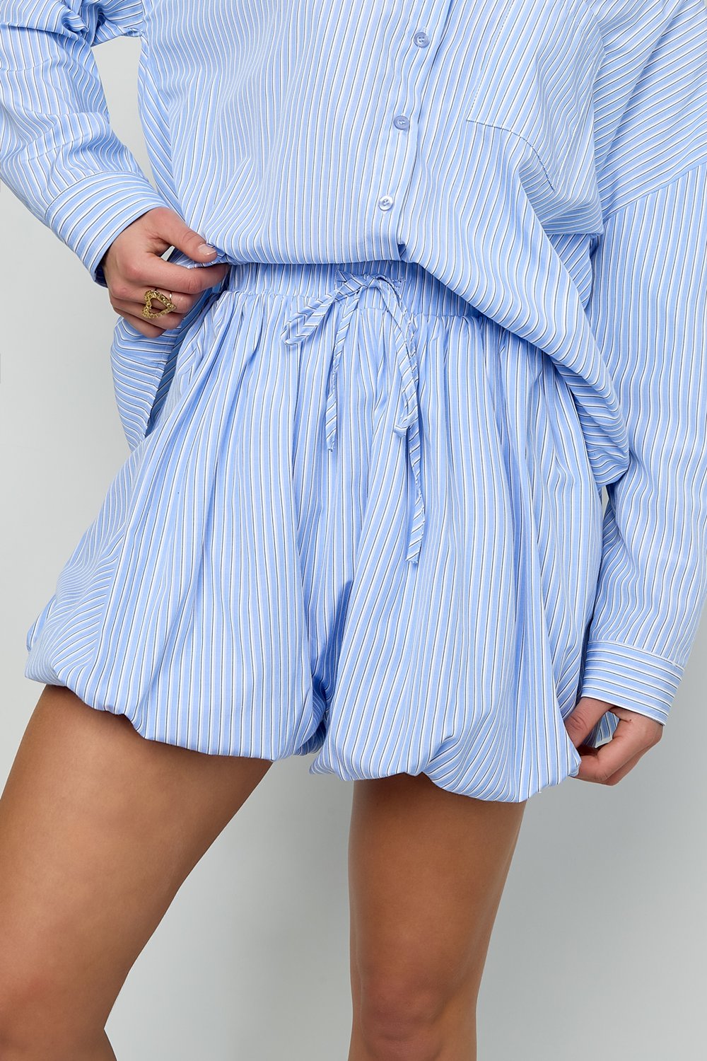 Woven Cotton Women's Shorts Casual Stripes Picture8