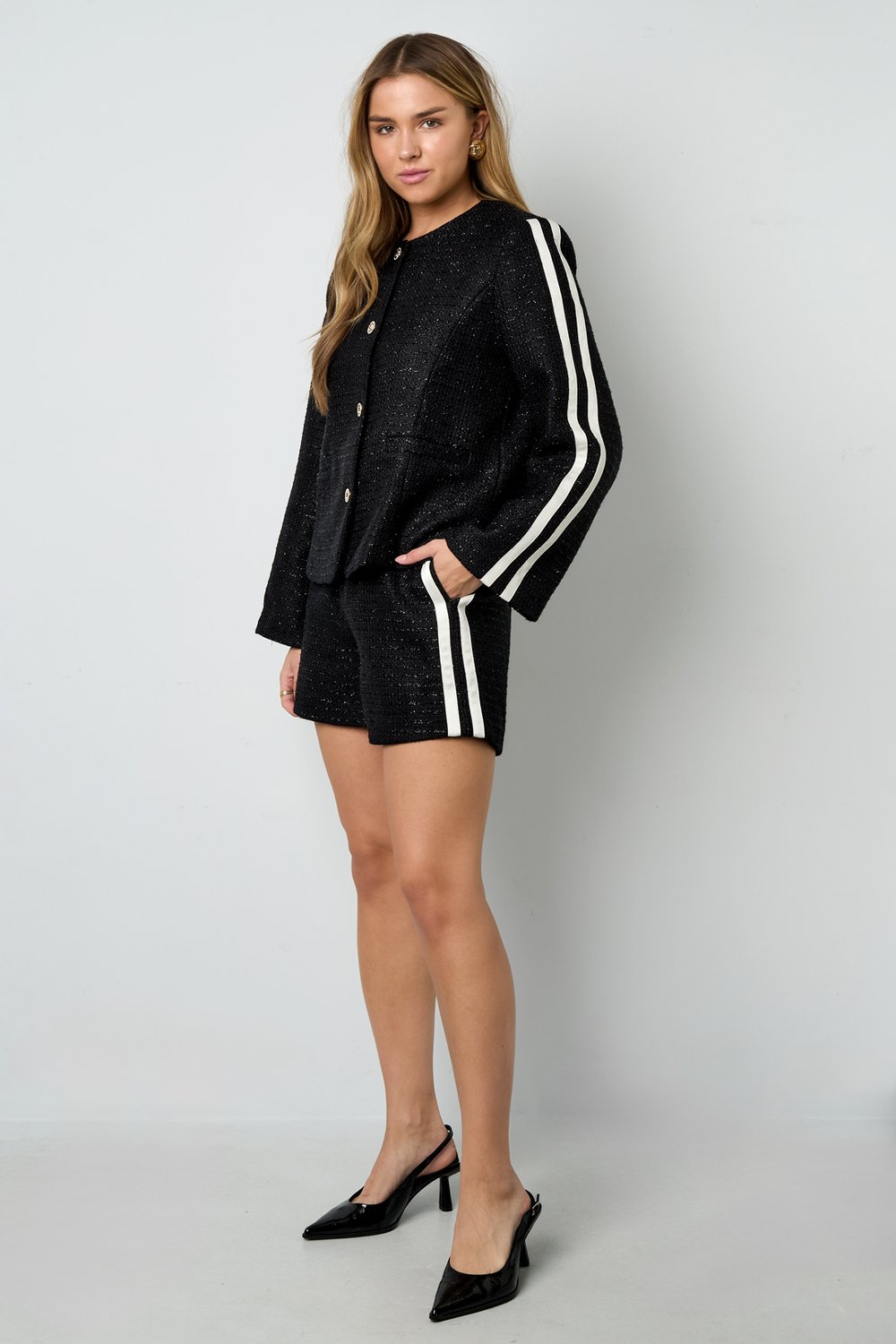 Woven Polyester Fiber Women's Shorts Elegant Plaid Fall/Winter h5Picture9