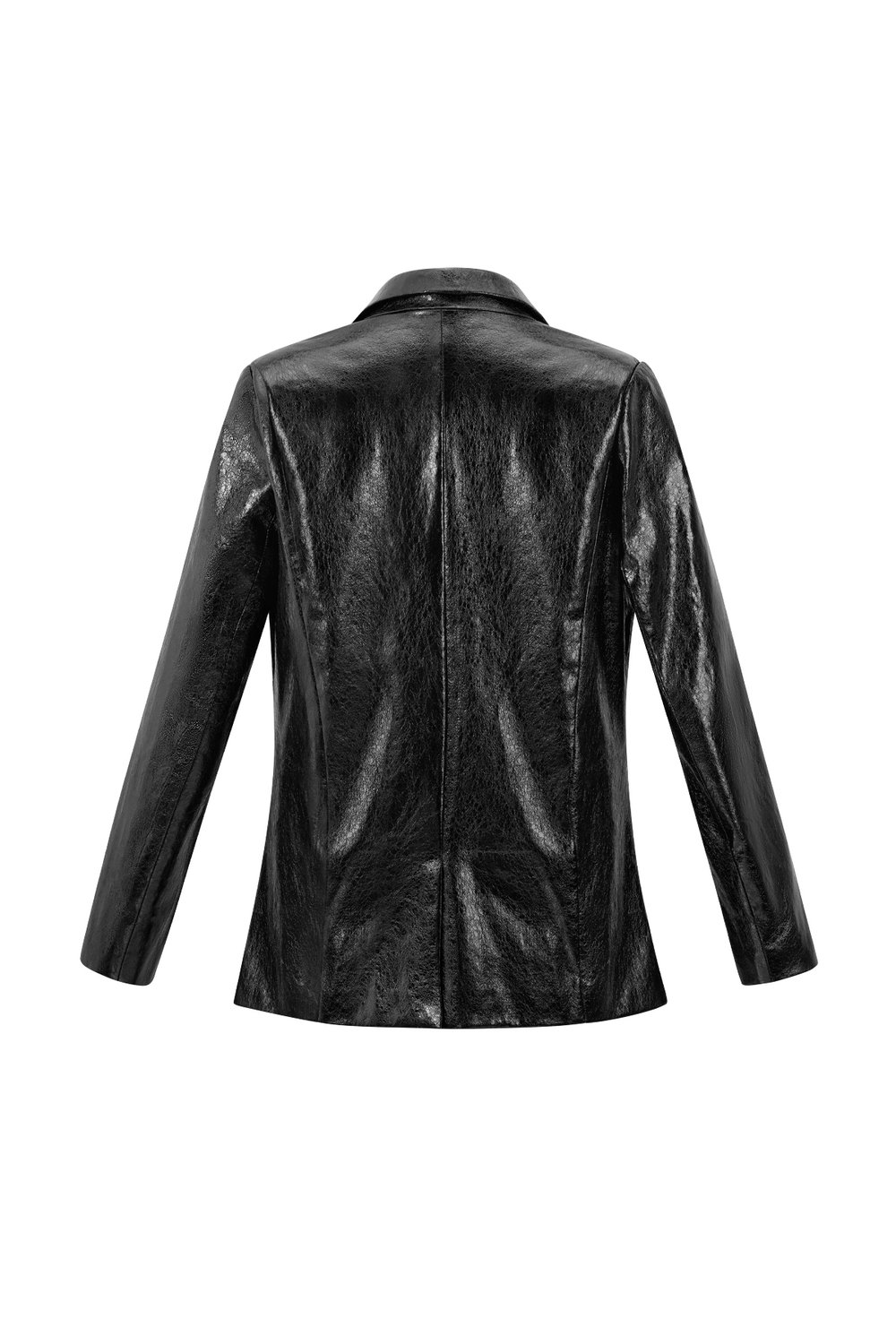 PU Leather Women's Blazer Set Shiny Finish Picture3