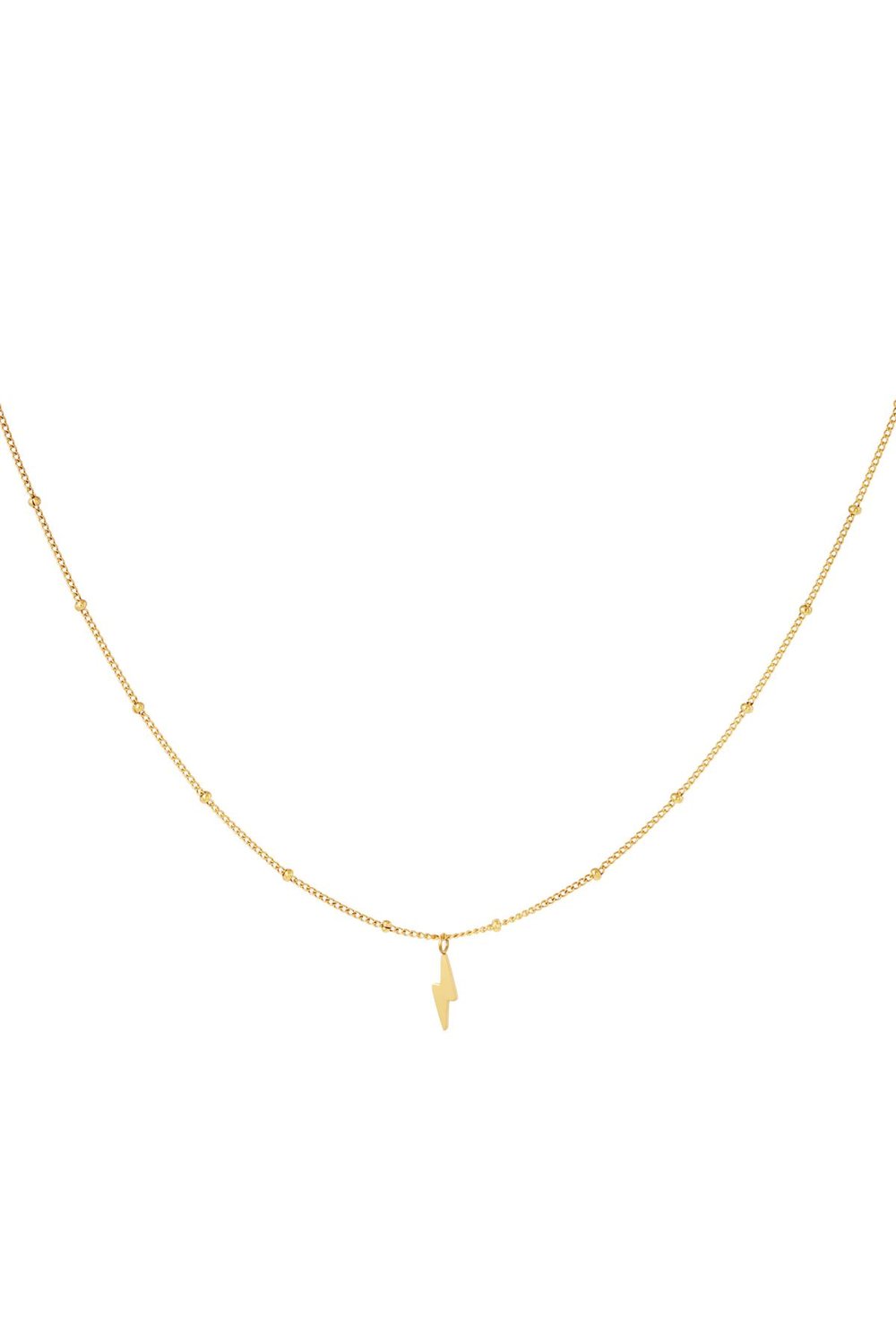 Necklace bolt of lightning Gold Color Stainless Steel 