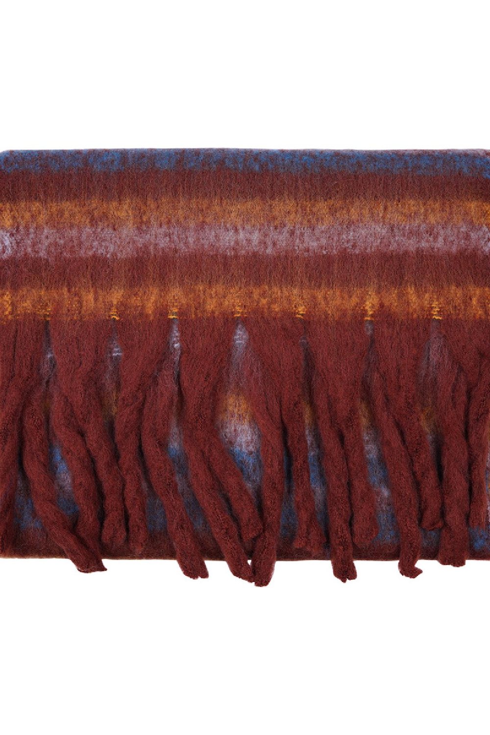 Striped winter scarf Brown Polyester h5Picture3