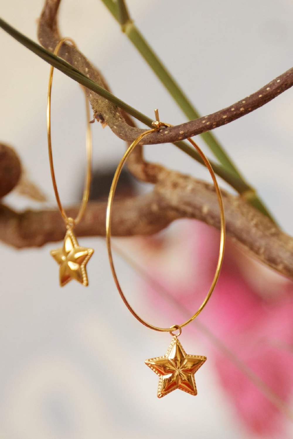 Earrings Put Star in my Hand Plata Acero inoxidable Imagen3