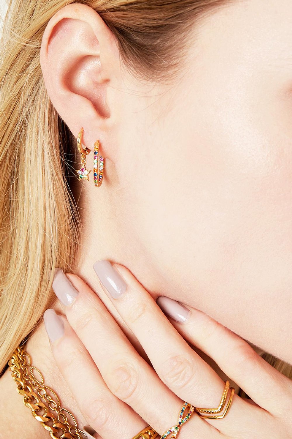 Pendientes Hooplala Multicolor Cobre Imagen3