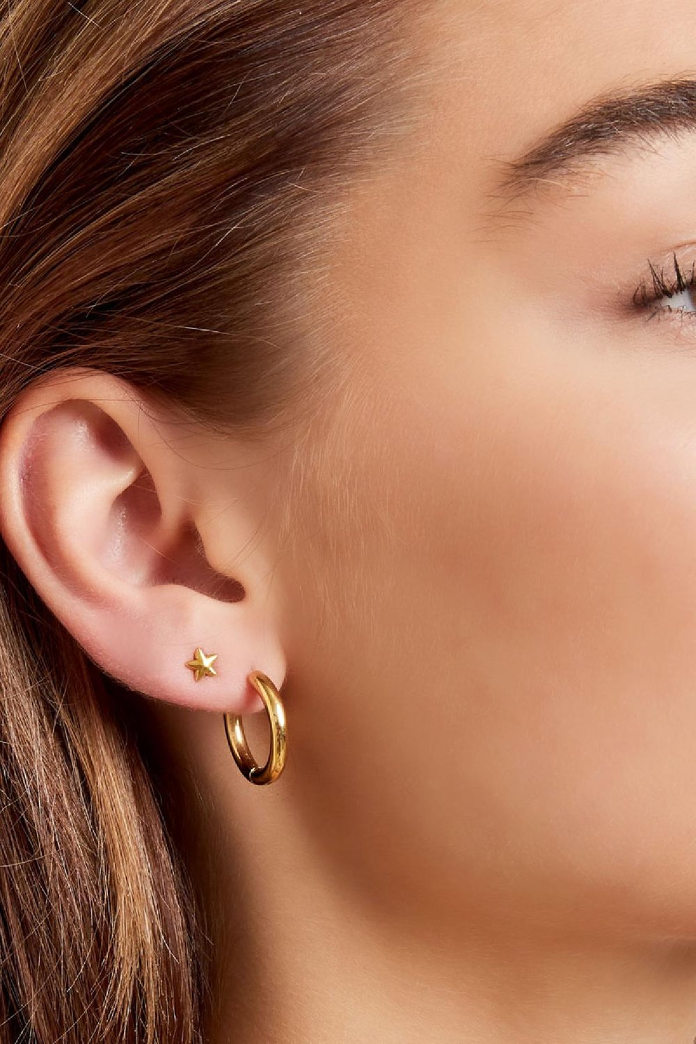 Creoles simple XL Gold Color Stainless Steel Picture4