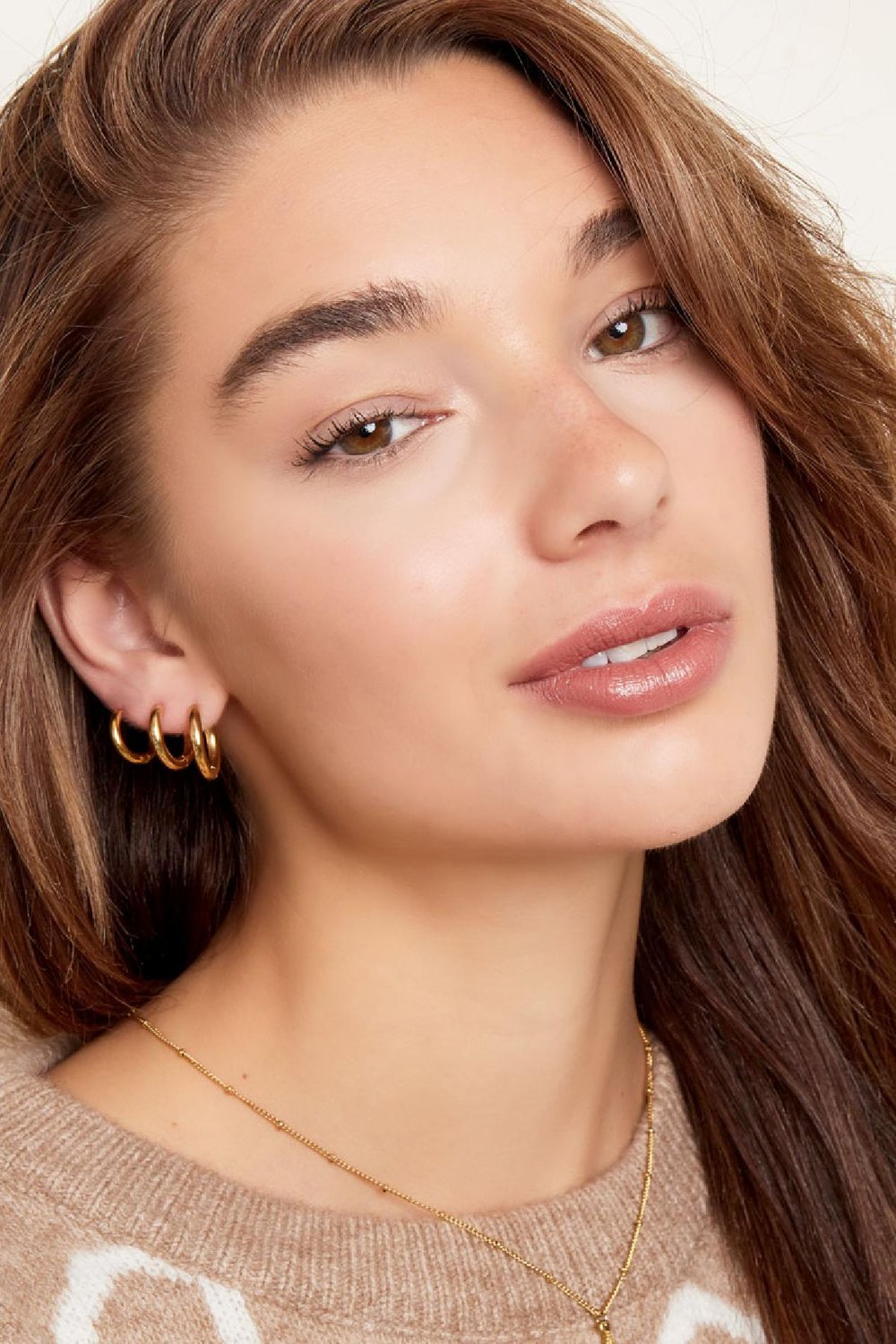 Creoles simple XL Gold Color Stainless Steel Picture3