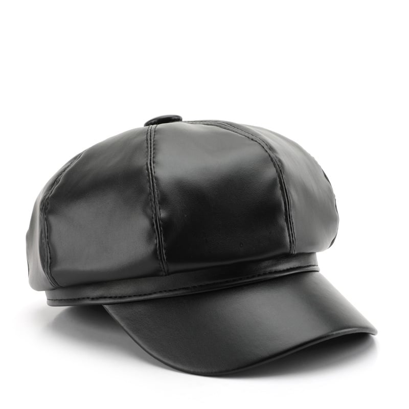 1 Piece Elegant Solid Color PU Beret