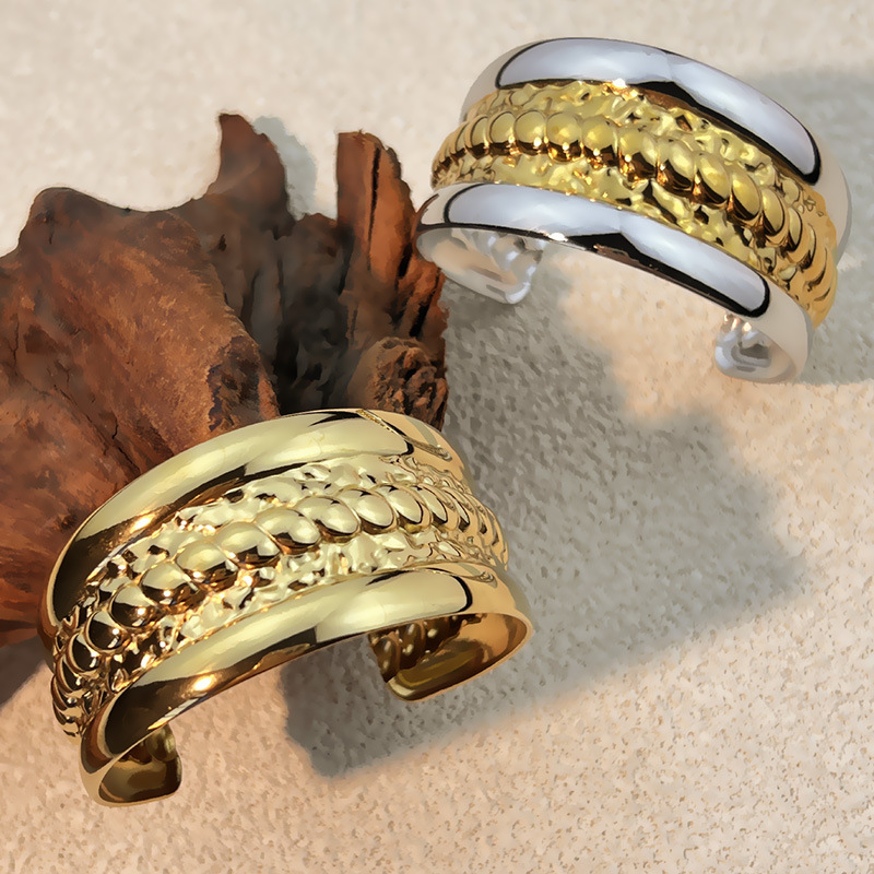 1 Piece Mixed Color Stainless Steel Cuff Bracelet Picture2