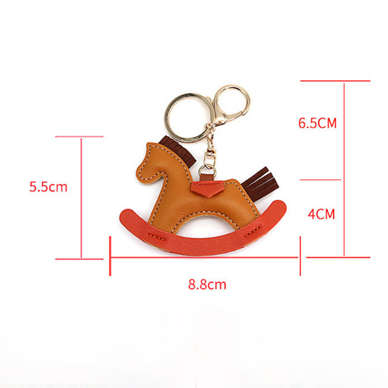 1 Piece Cute Horse PU Keychain Picture3