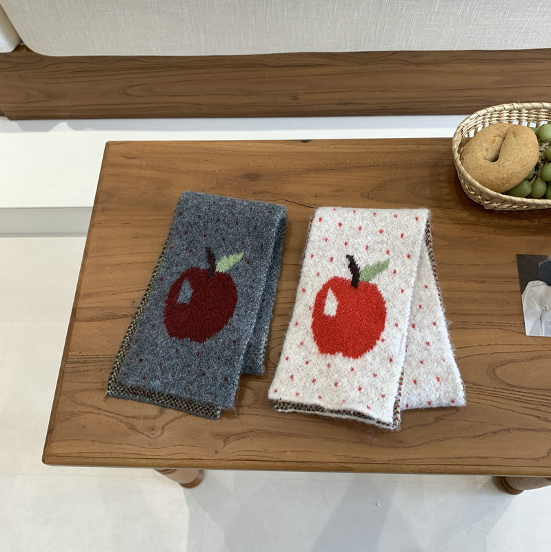 1 Piece Sweet Apple Polka Dots Rayon Winter Scarf Picture3