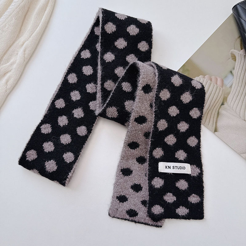 1 Piece Color-blocking Polka Dots Knitted Scarf Picture5