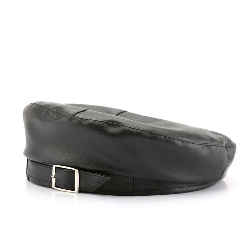 1 Piece Retro Elegant Solid Color PU Beret