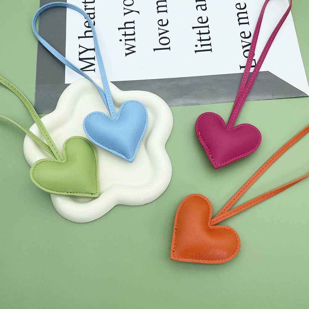 1 Piece Heart PU Bag Charm Picture4