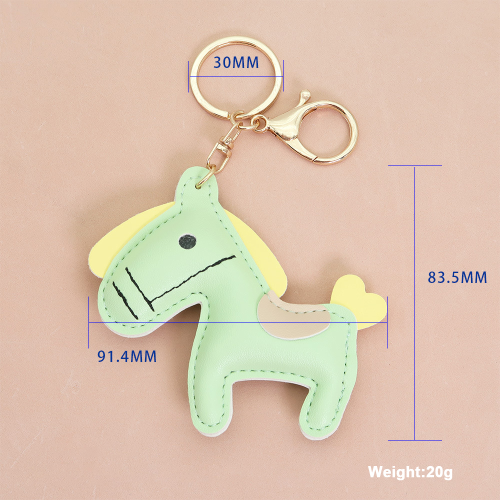 1 Piece Cute Horse PU Keychain Picture5