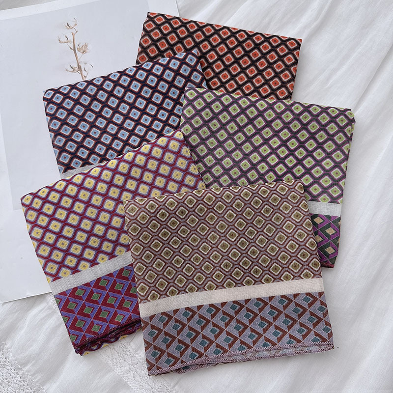 1 Piece Retro Plaid Cotton Bandana Picture6