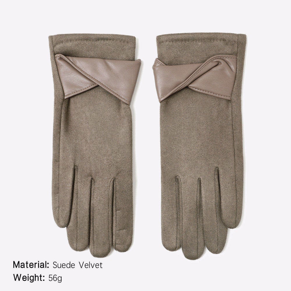 1 Paar elegante Winterhandschuhe aus Wildleder und Leder Bild2