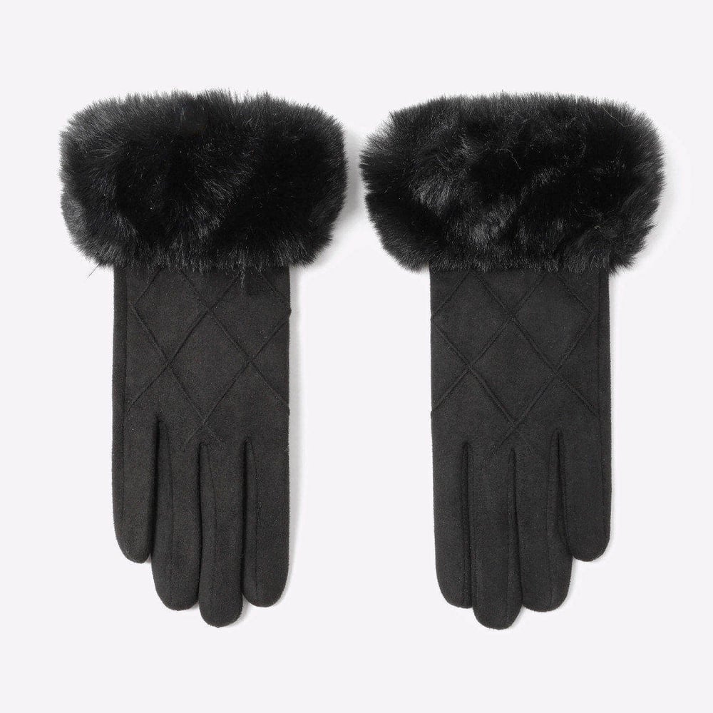 1 Paar elegante Winterhandschuhe aus Wildlederplüsch