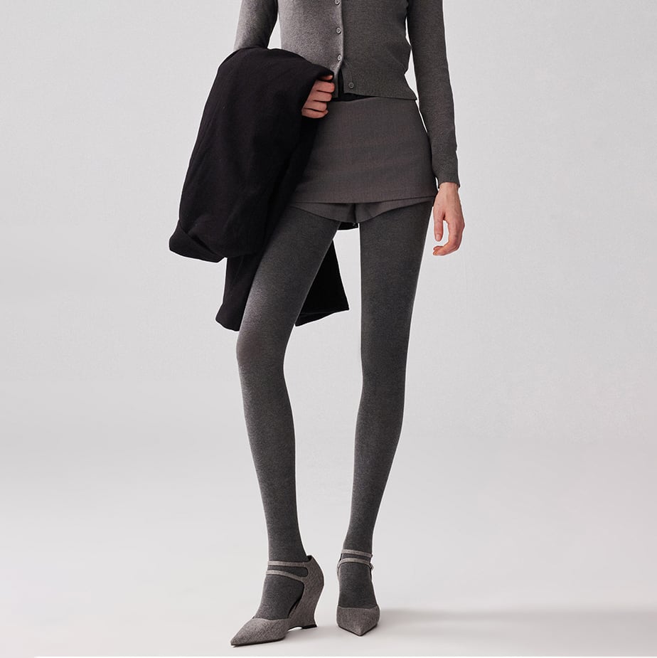 Collant femme en pur coton extensible, couleur unie (1 pièce) Image2