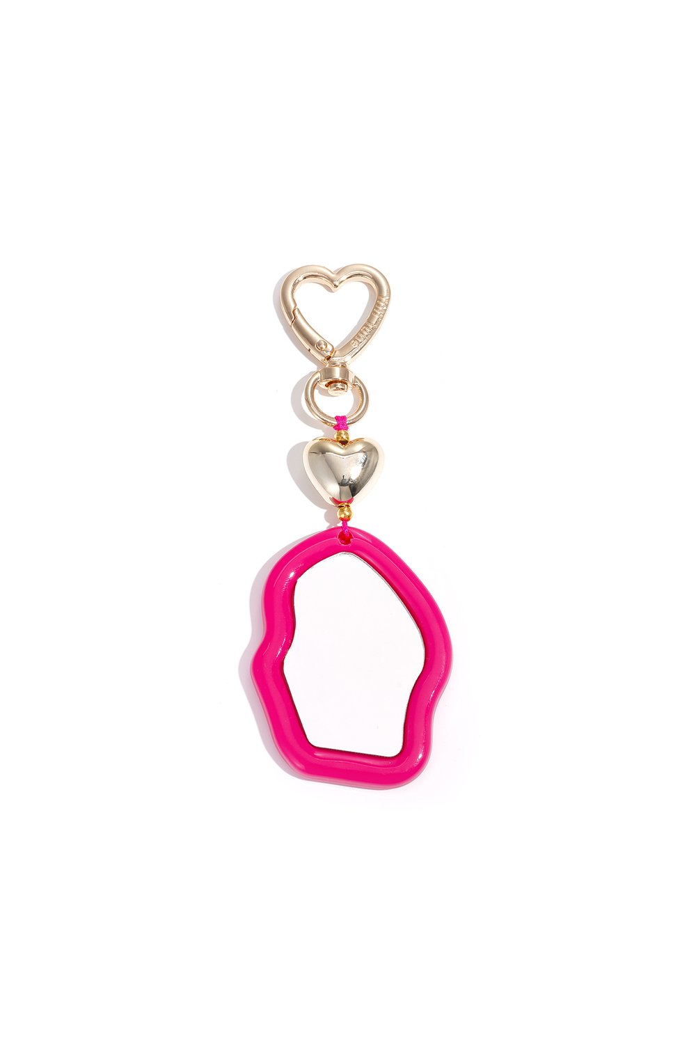 Cute Irregular Mirror Bag Charm with Heart Detail 