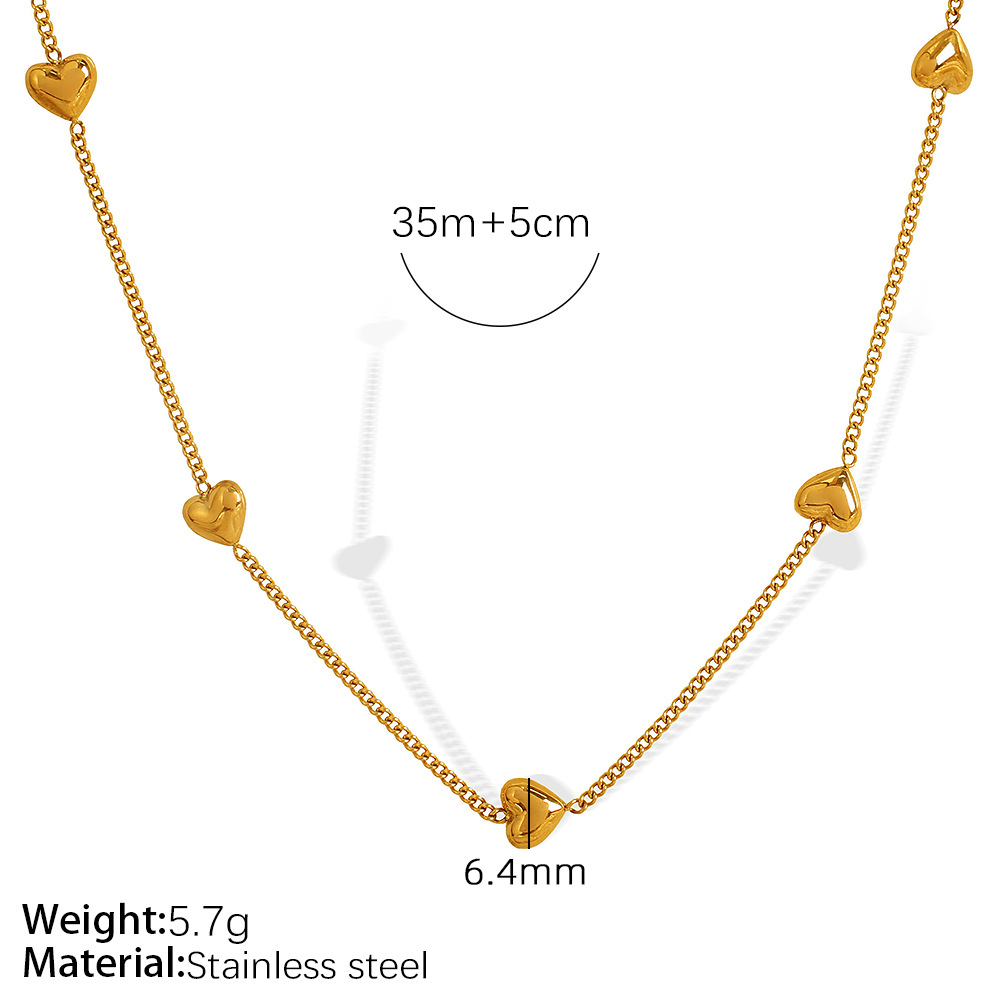1 piece romantic series classic heart titanium steel  gold color plated women's pendant necklaces