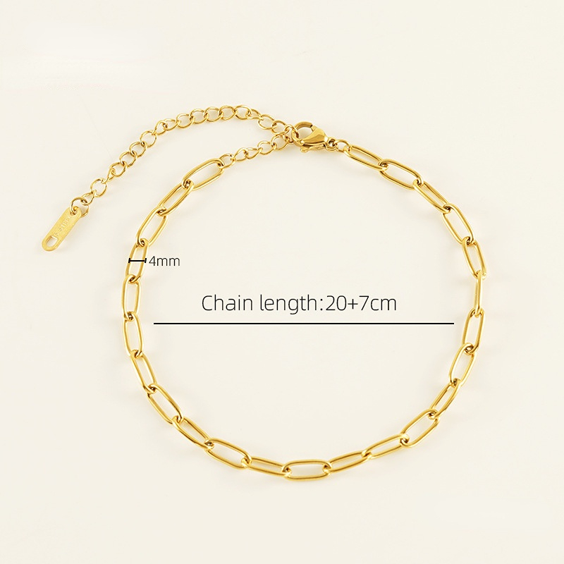1 Pair Golden Fashion Simple Versatile Anklet Jewelry Anklet 