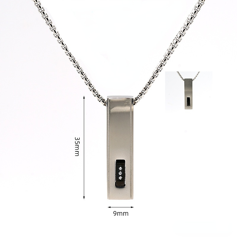 1 Piece Hip-hop Trendy Rectangular Zircon Men's And Women's Necklace 