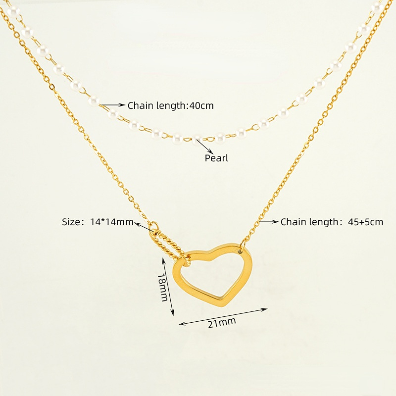 1 Piece Simple Series Love Annular Stainless Gold Color Women's Pendant Necklace