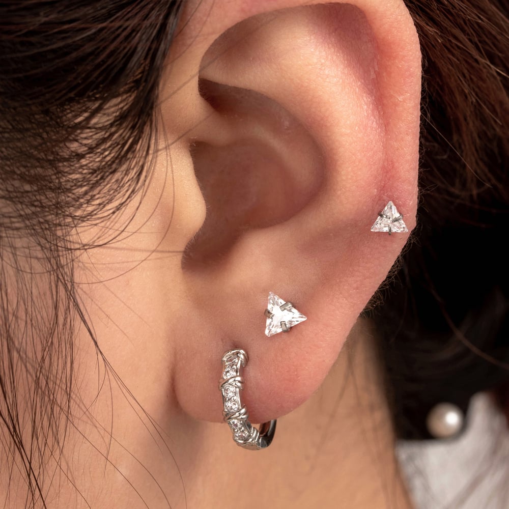 1 Piece Simple Series Simple Geometric Copper No Plating Material Zircon Women Stud Earrings Picture2