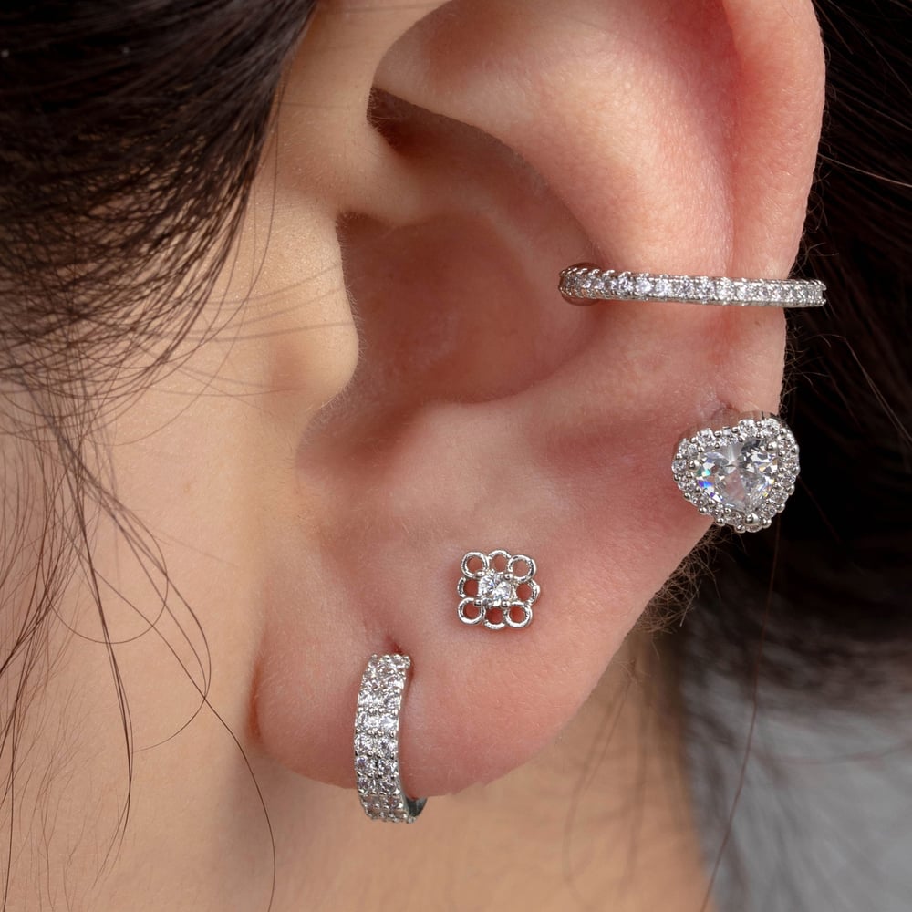 1 Piece Simple Series Simple Heart Copper No Plating Material Zircon Women Stud Earrings Picture2