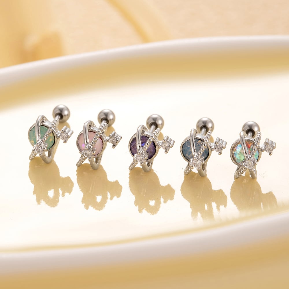 1 Piece Simple Series Classic Geometric Titanium Steel No Plating Material Zircon Women Stud Earrings Picture2