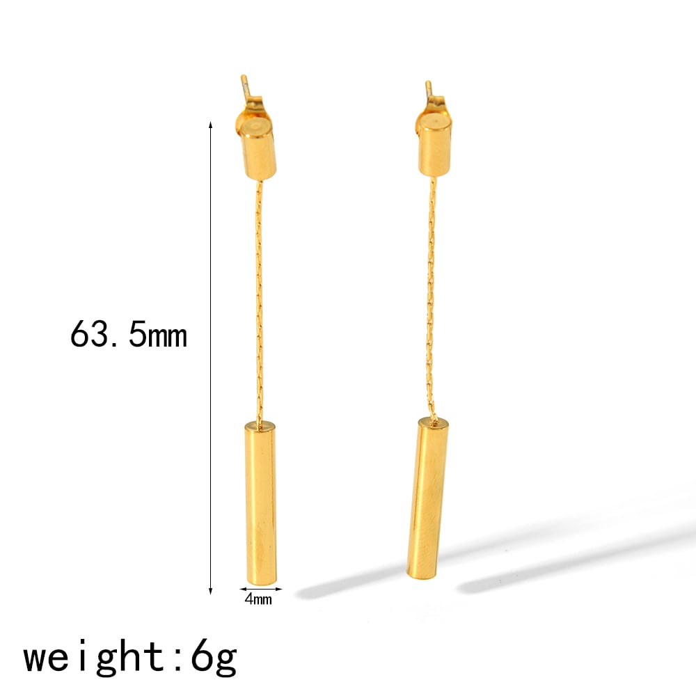 1 pair of classic fashion  gold-plated stainless steel geometric earrings for women for daily wear