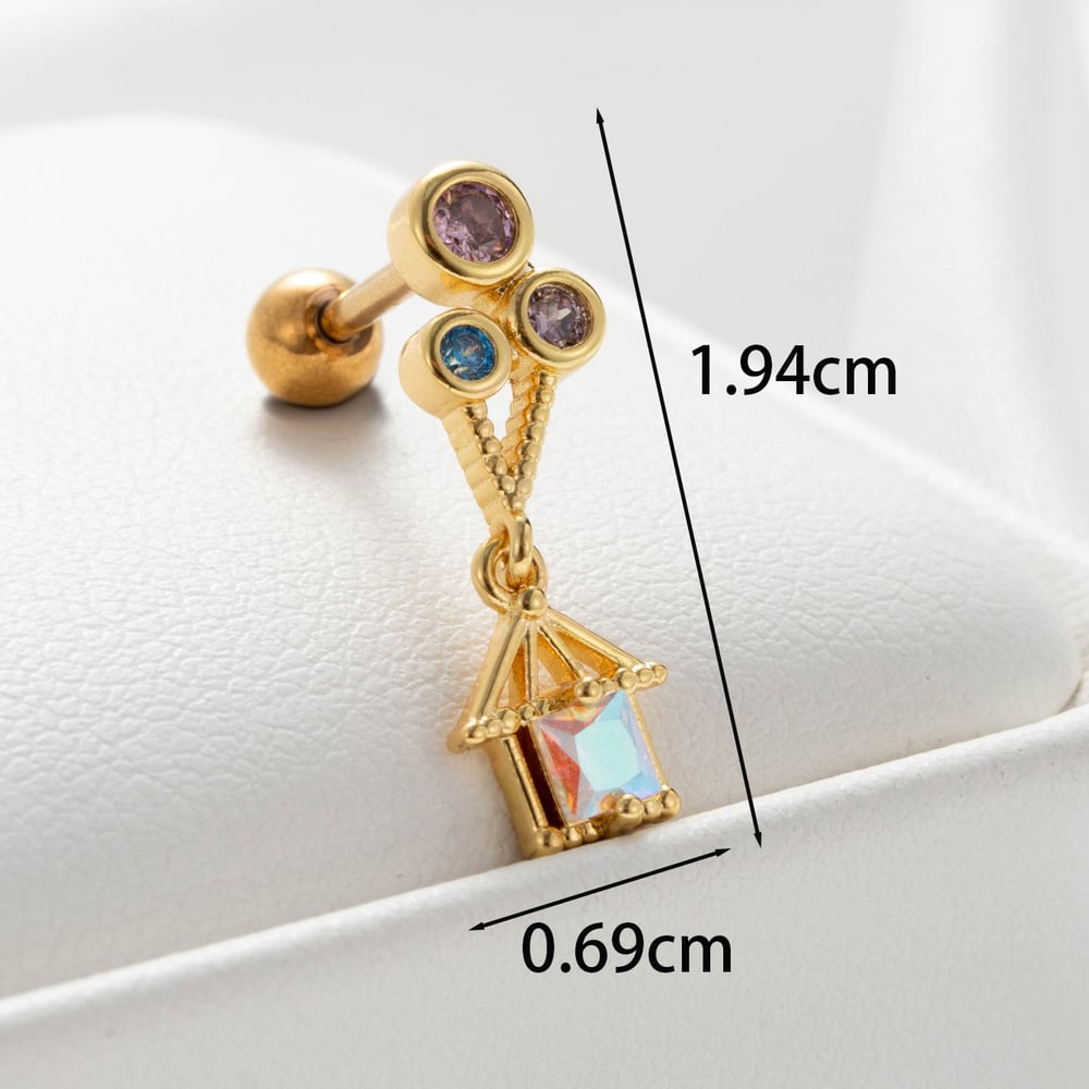 1 Piece Simple Series Classic Heart Titanium Steel No Plating Material Zircon Women Stud Earrings