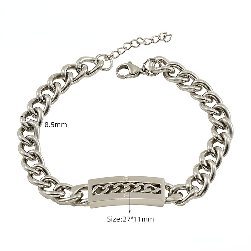 1 Piece Stylish Silver  Colored Letter Themed Couple's Bracelet