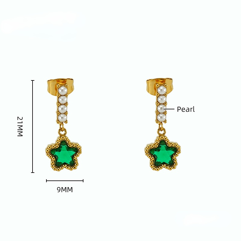 1 Pair Star Pearl Decorated Classic Daily Women's Pendant Earrings