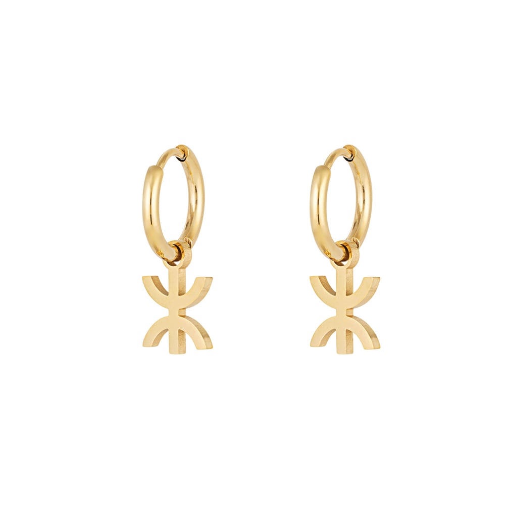 1 Paar einfache Serie täglich geometrische Titan Stahl Gold Farbe Damen Tropfen Ohrringe 