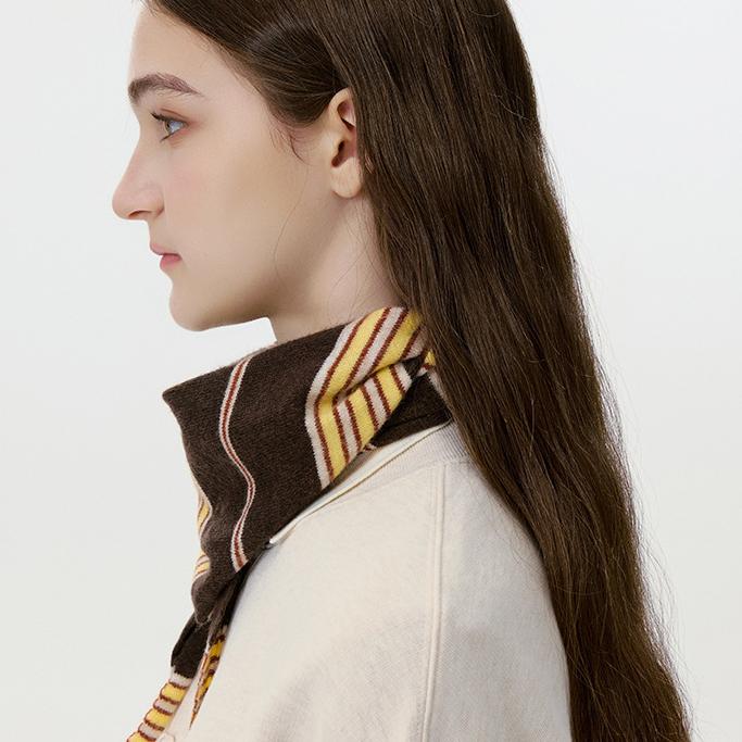 1 stuk retro gestreepte wollen dames driehoekige wintersjaals h5Afbeelding2