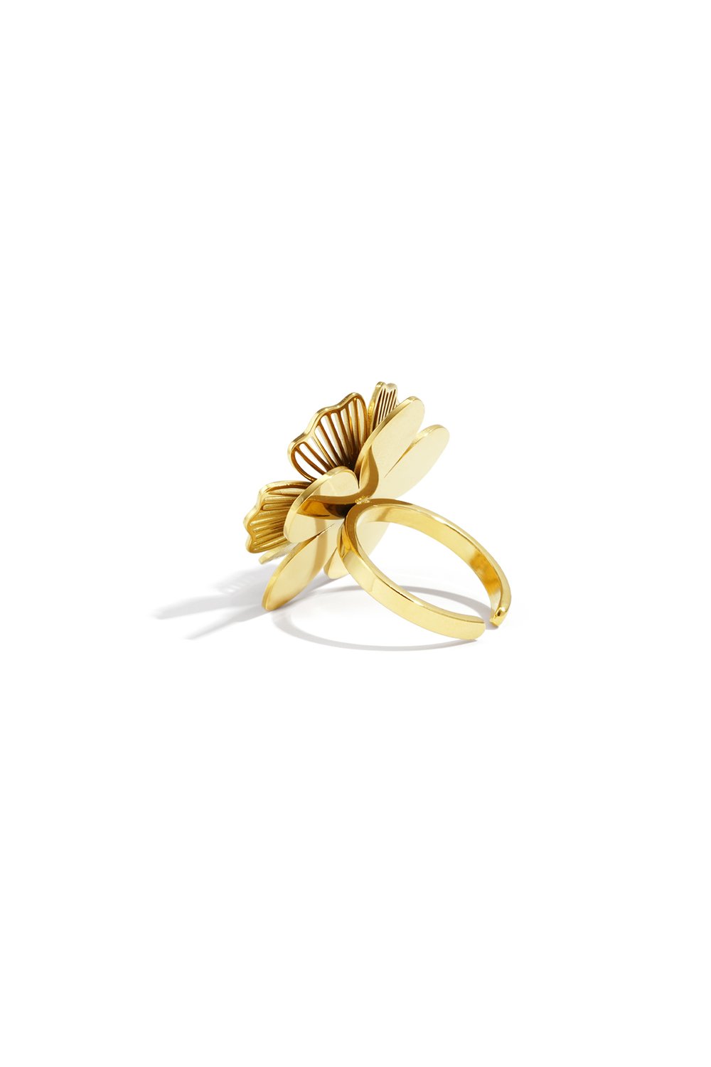 Edelstahl Statement Ringe Blume Casual Daily Simple Serie Damenschmuck h5Bild4