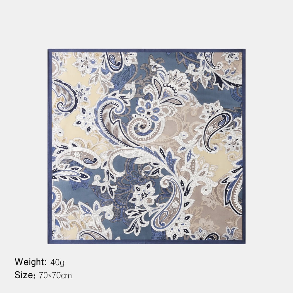 1 Piece Blue Series Cashew Flower Rayon Women's Bandana Picture2