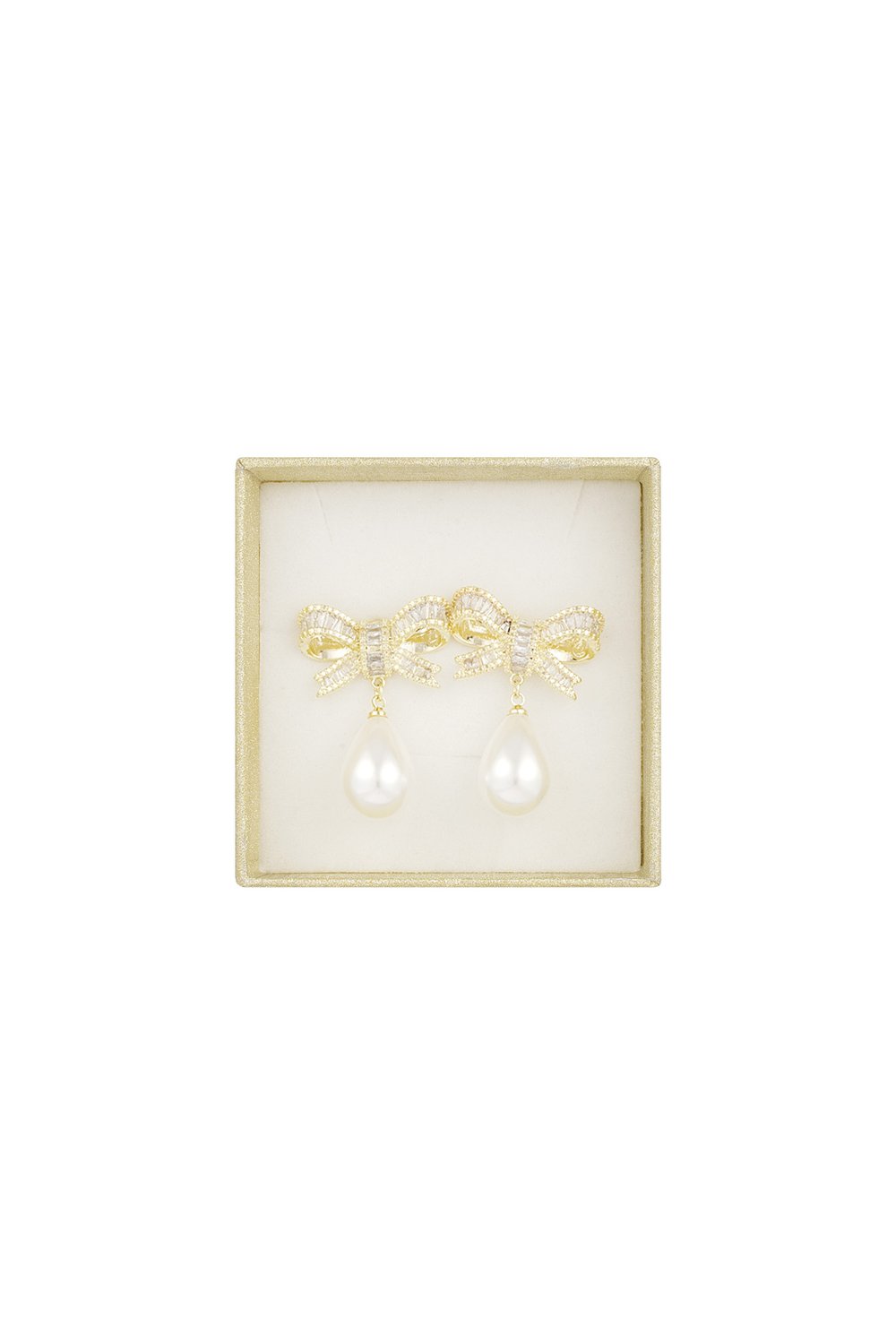 classic bow & pearl earrings