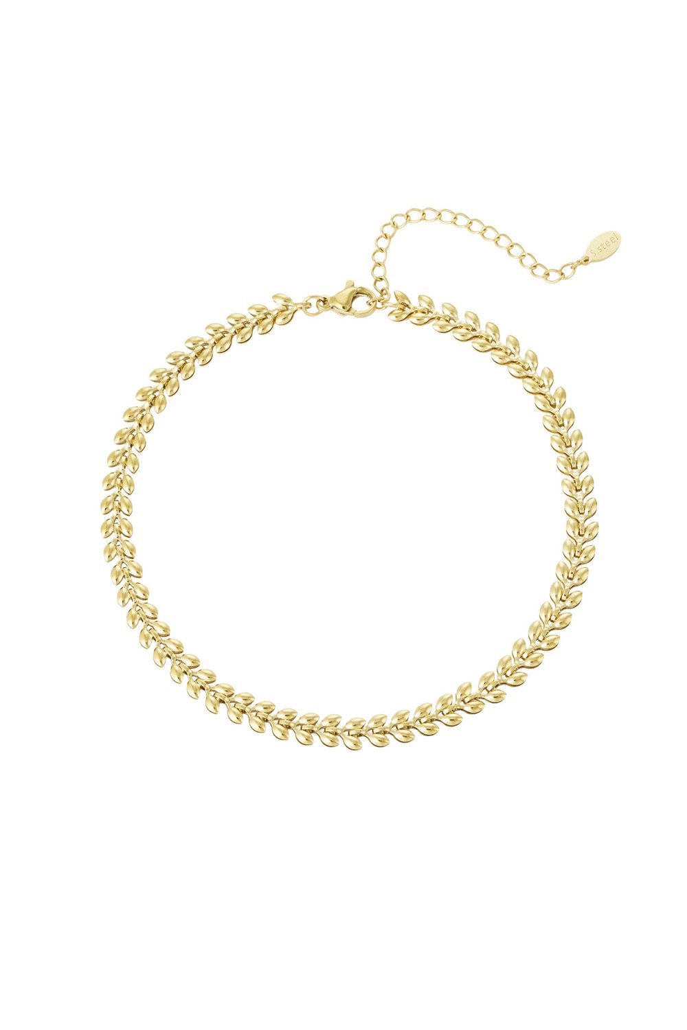 Fußkettchen Blätter Goldfarbe Edelstahl