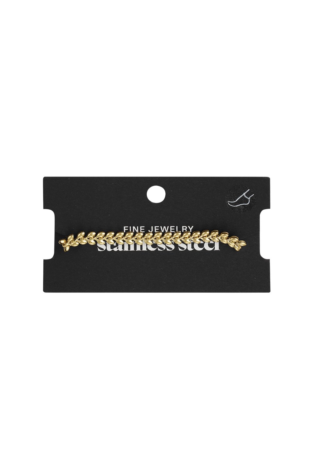 Fußkettchen Blätter Goldfarbe Edelstahl h5Bild3