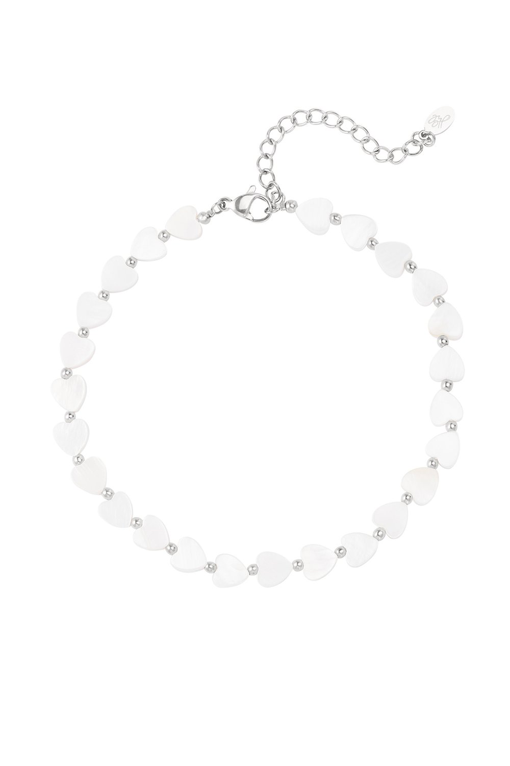 Heart anklet - Beach collection White Gold Color Sea Shells 