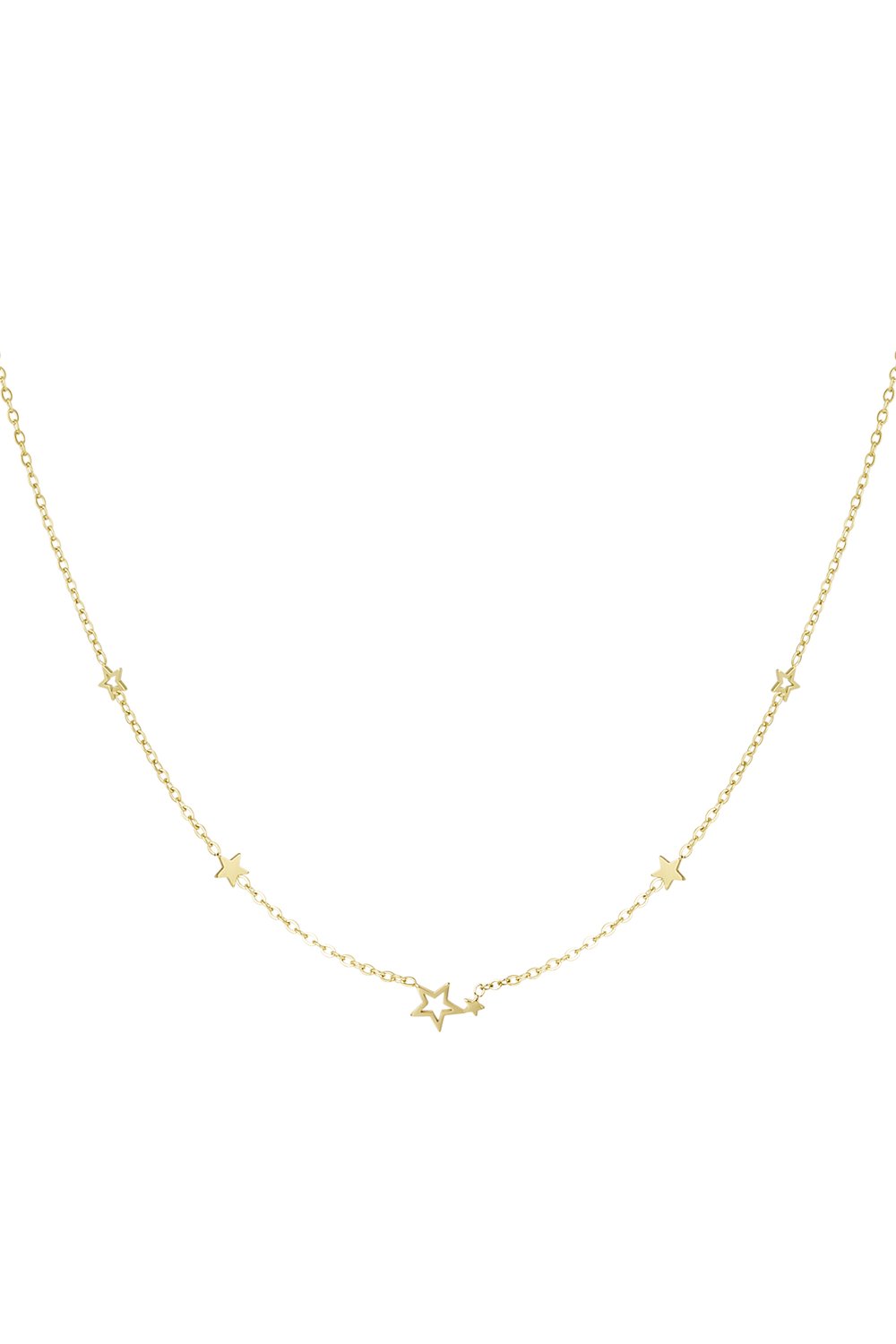 Necklace stainless steel stars - Silver Color color 