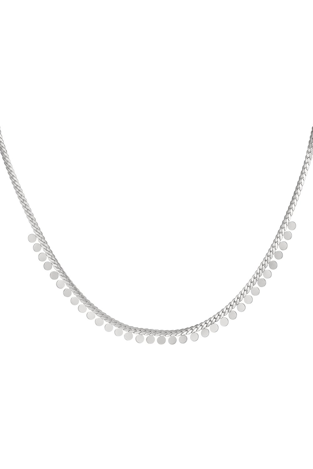Necklace coins - Silver Color Stainless Steel