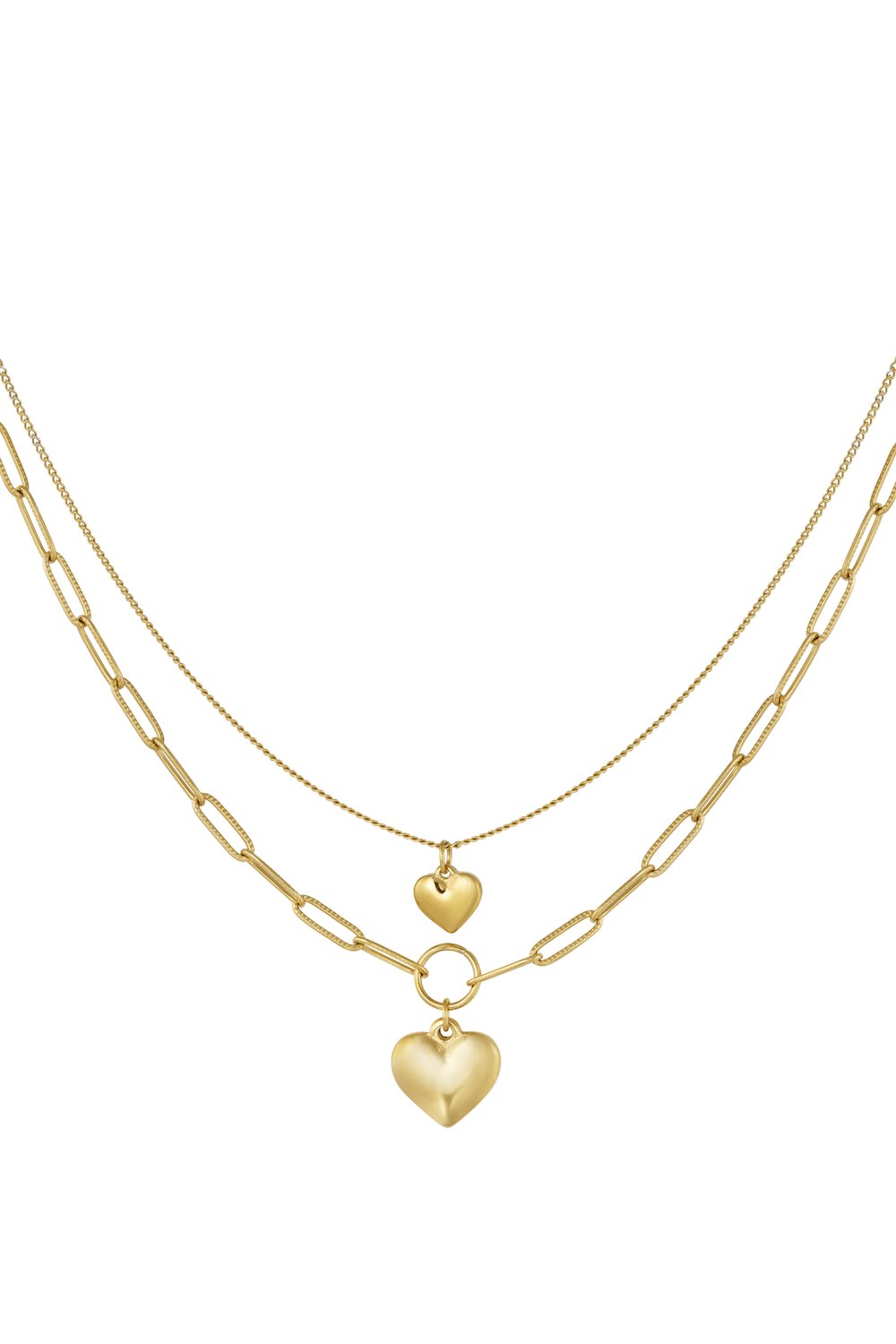 double link chain with hearts