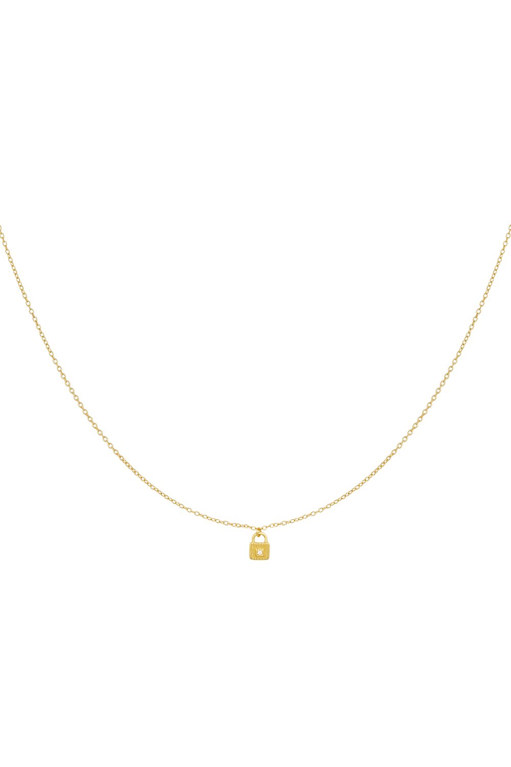 necklace with lock pendant - 925