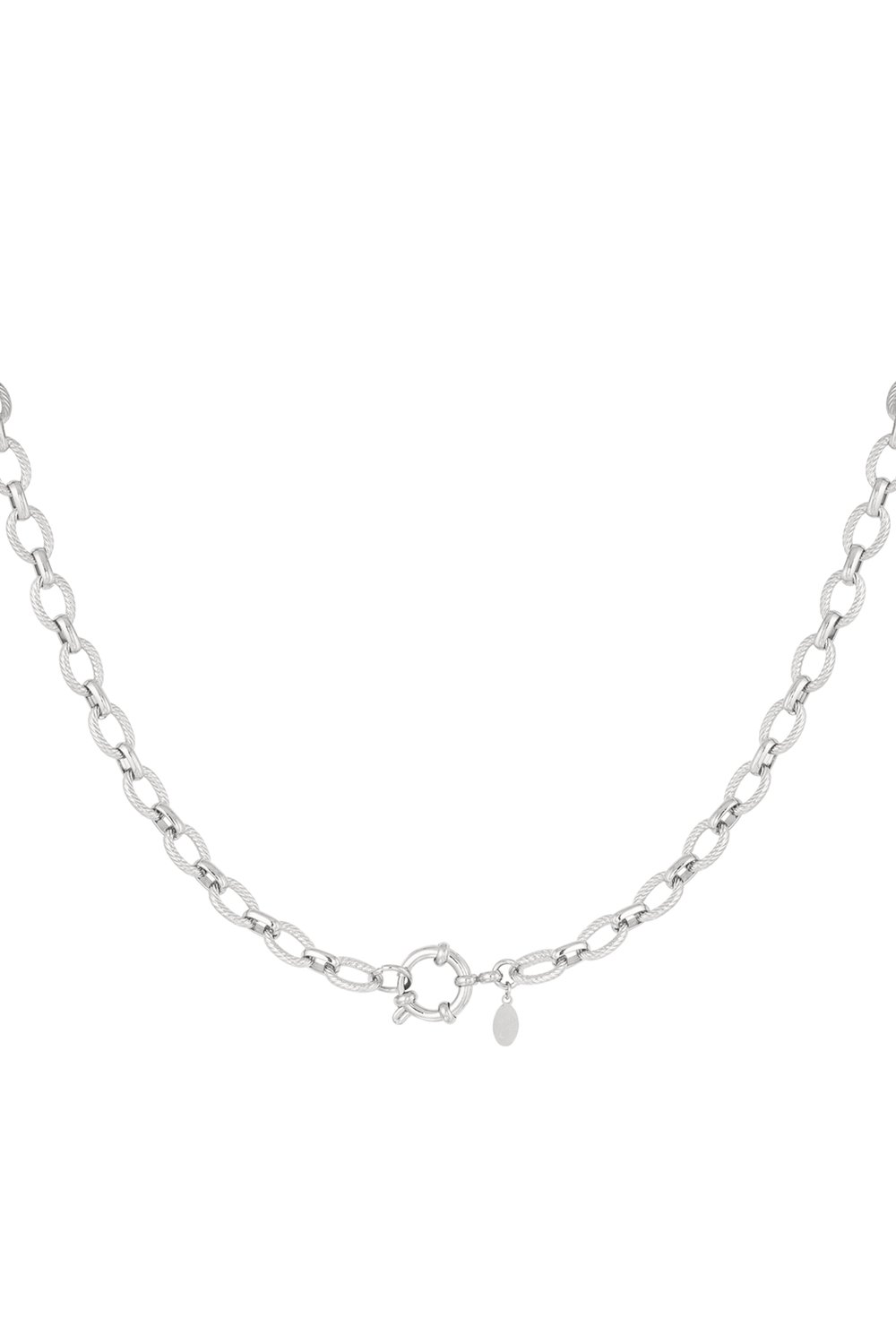 Necklace round links - Silver Color color