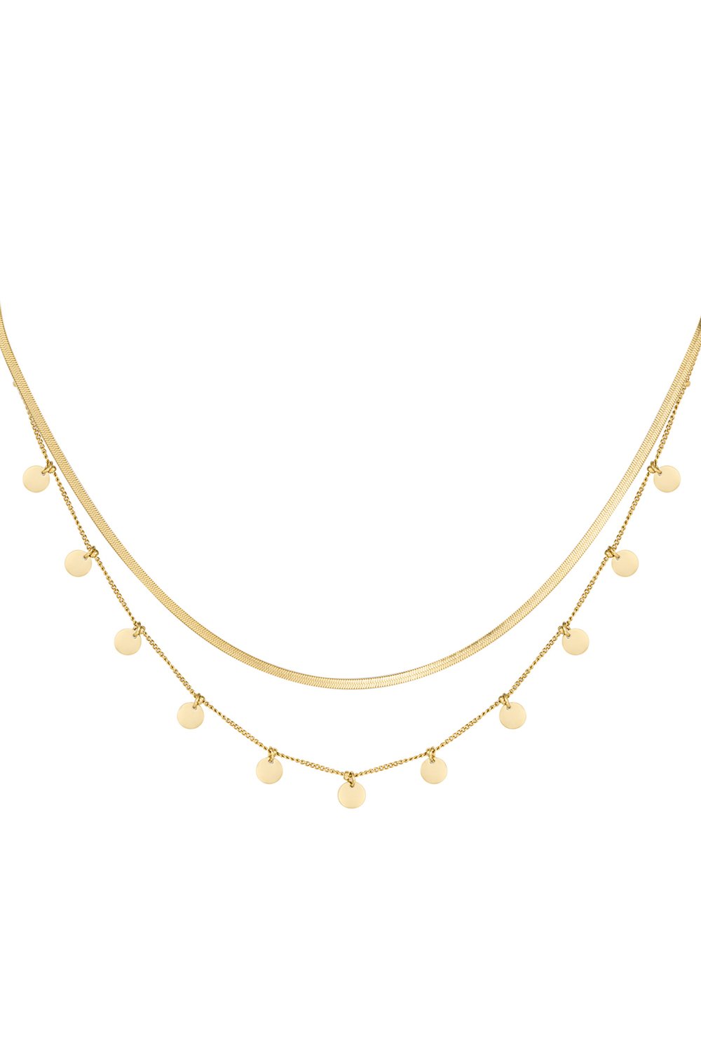 necklace double layer circles 
