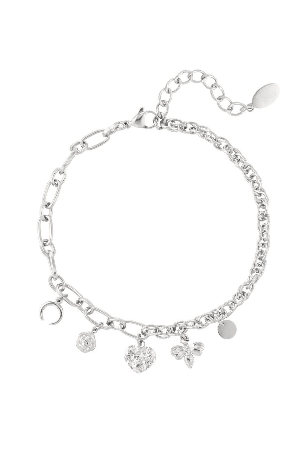 Anklet links with charms - Silver Color color (Pack with plastic bag)