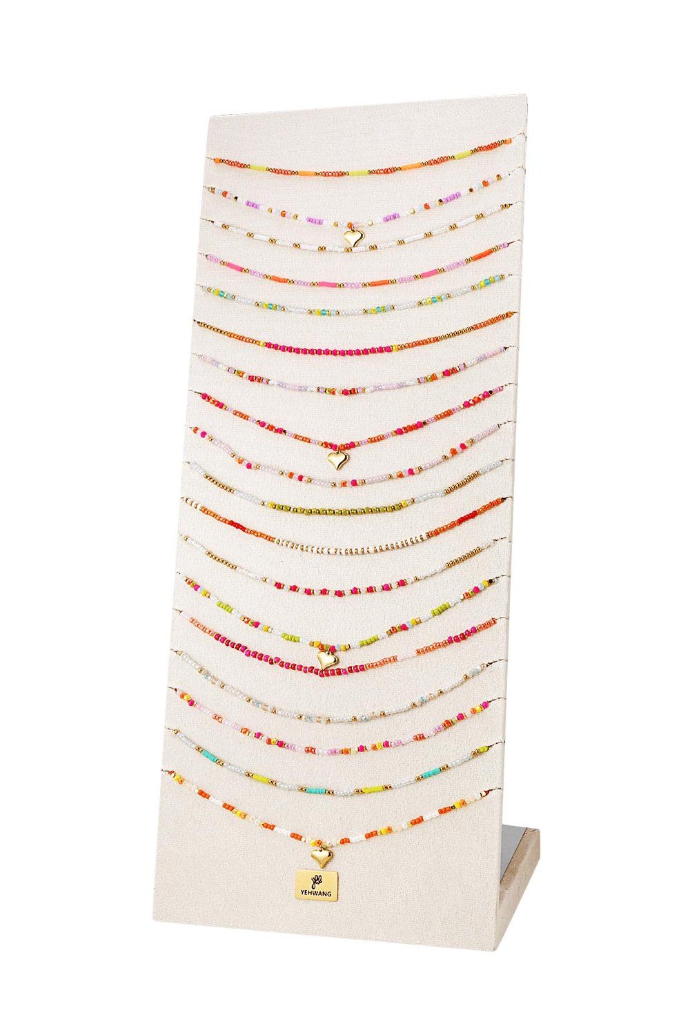 Display colorful beaded necklaces - multi 
