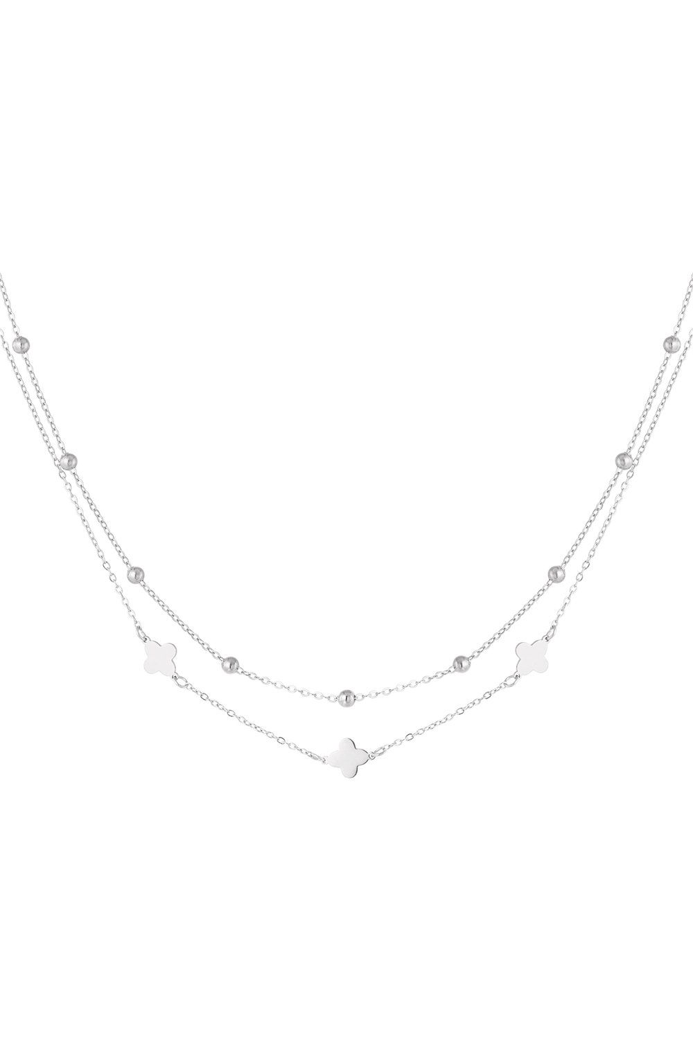 necklace double clover/balls